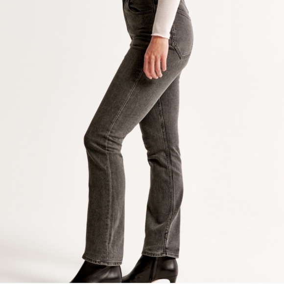 Abercrombie & Fitch Black 90's Straight Ultra High Rise Denim Jeans Size 16 - Picture 7 of 14